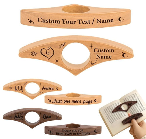 Example engravings on the wooden page holder