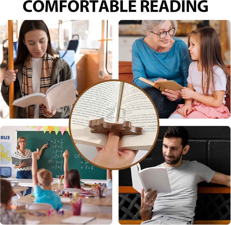 Comfortable one-handed reading with the page holder